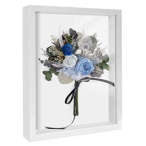 3D Bilderrahmen zum Befüllen 25x20cm, 3D Objektrahmen Hölzern bis 3cm, Tiefer Rahmen für Wand & Desktop für Fotos, Blumen, DIY Erinnerungsstücke, 3D Rahmen für Deko Wand /Schreibtisch/Geschenk von Nakutita