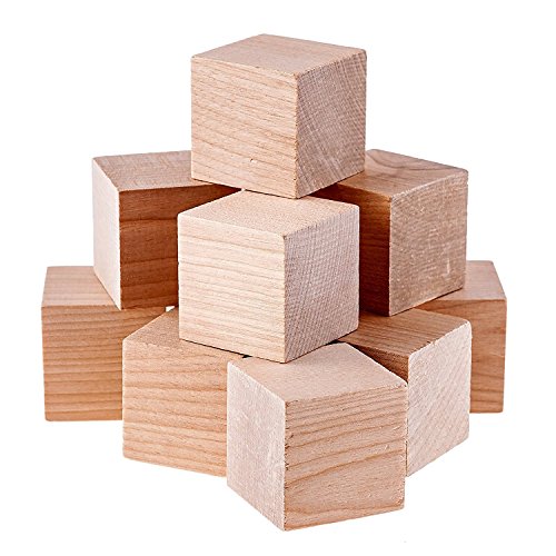 NAMVO 12PCS hölzerne Würfel - 50mm- hölzerne quadratische Blöcke für Puzzlespiel-Herstellung, Fertigkeiten u. DIY Projekte von Namvo