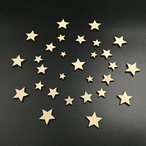 NAMVO 200pcs gemischte Größe natürliche hölzerne Farbe wenig Stern geformte hölzerne Fertigkeit nähende Scarpbooking DIY Knöpfe von Namvo