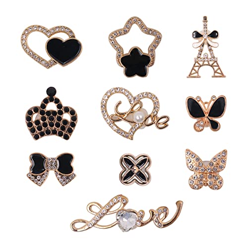 Namvo 10 Pieces Clog Charms for Women Adults Shoe Decoration Crystal Diamond Shoe Charms Glitter Bling Shoe Charms Flatback Rhinestone DIY Croc Accessories von Namvo