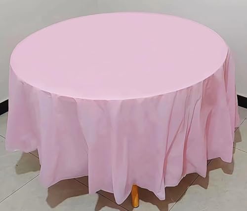 Namzi Einweg-Tischdecken aus Kunststoff, rund, 210 cm, Rosa, 5 Stück von Namzi