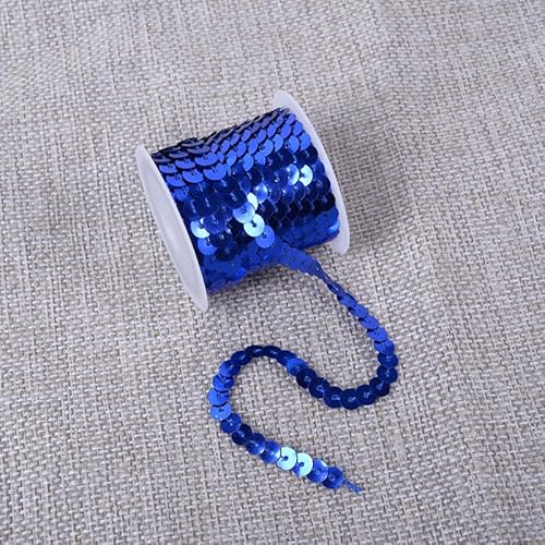 Namzi Flacher Paillettenstreifen, 6 mm, 4,5 m, flach, Paillettenband, metallisch, glänzend, Nähschnur für Meerjungfrauen, Basteln, Verzierungen, Halloween-Kostüm, 10 Stück, Dunkelblau Namzi Flacher Paillettenstreifen, 6 mm, 4,5 m, flach, Paillettenband, metallisch, glänzend, Nähschnur für Meerjungfrauen, Basteln, Verzierungen, Halloween-Kostüm, 10 Stück, Dunkelblau von Namzi