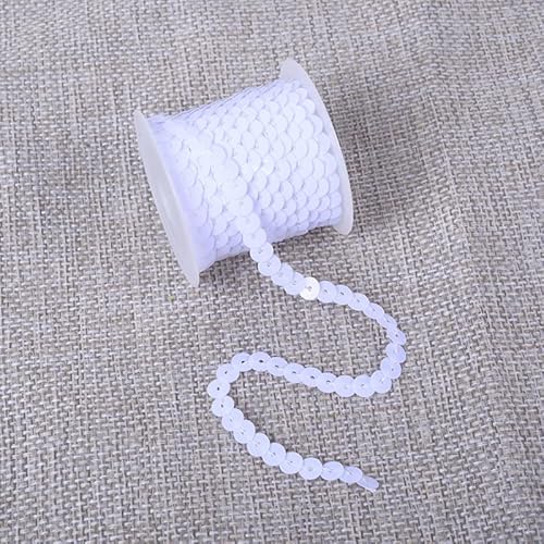 Namzi Flacher Paillettenstreifen, 6 mm, 4,5 m, flach, Paillettenband, metallisch, glänzend, Nähschnur für Meerjungfrauen, Basteln, Verzierungen, Halloween-Kostüm, 10 Stück, Weiß Namzi Flacher Paillettenstreifen, 6 mm, 4,5 m, flach, Paillettenband, metallisch, glänzend, Nähschnur für Meerjungfrauen, Basteln, Verzierungen, Halloween-Kostüm, 10 Stück, Weiß von Namzi