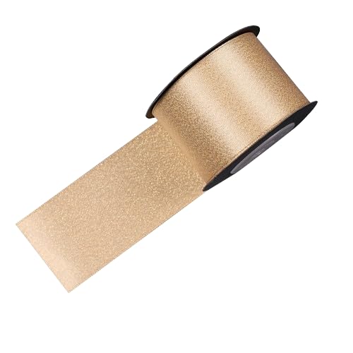 Namzi Geschenkband, Blumen, Geschenkbox, Dekoration, Geschenkverpackung, Schleifenband, doppelseitiges gewebtes Band (3,8 x 500 cm, Gold) von Namzi