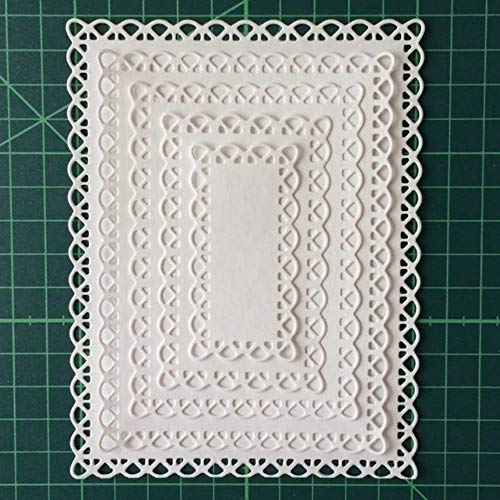 Namzi Stanzschablone mit genähtem gewelltem rechteckigem Rahmen, DIY-Künstler, Metall-Stanzformen, Scrapbooking, Basteln, Papierkarten, Prägeschablone, 10,7 x 13,9 cm von Namzi