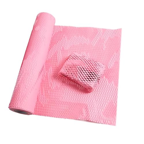 Namzi Stoßdämpfendes Verpackungspapier, biologisch abbaubares Kraftpapier, Geschenk Glas Keramik Verpackung Wabenpapier (Rosa) von Namzi