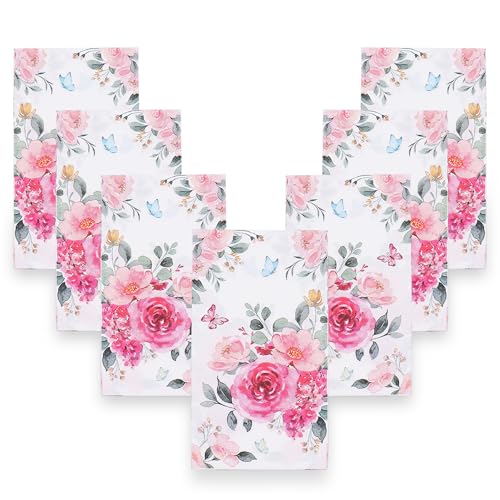 Servietten Blumen Party Einweg Papierservietten 60 Stück Rosa Flower Partyservietten 2-Lagig für Hochzeit/Geburtstag Serviette Tischdeko Floral Paper Napkins von Nanaborn