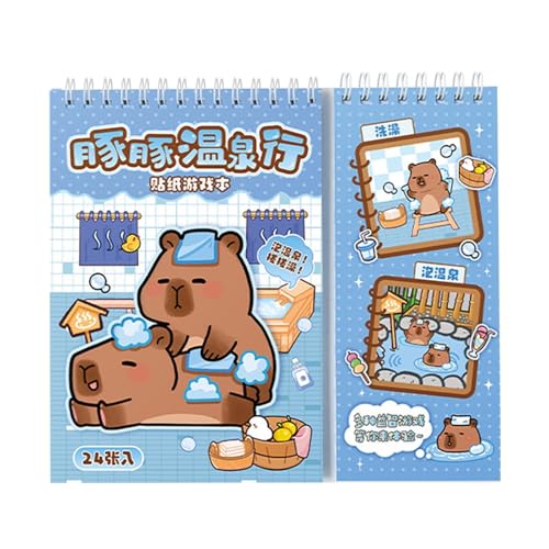 Nankoyal Capybara-Aufkleber für Journaling, niedliche Capybara-Scrapbook-Aufkleber | Capybara Aufkleber Journaling Sticker | Cartoon-Szene-Scrapbooking-Aufkleber, Tieraufkleber mit Stanzung, von Nankoyal