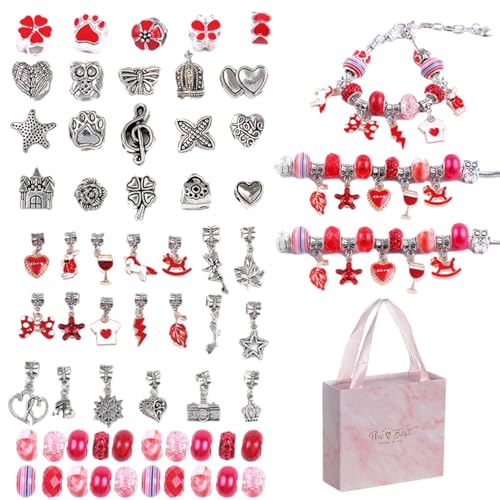 Nankoyal Charm-Armband-Herstellungsset, Armband-Herstellungsset für Mädchen,Handgefertigtes Perlenherstellungsset, Perlenarmband-Set | Trendiges Charm-Armband-Halsketten-Set für Kinder, von Nankoyal