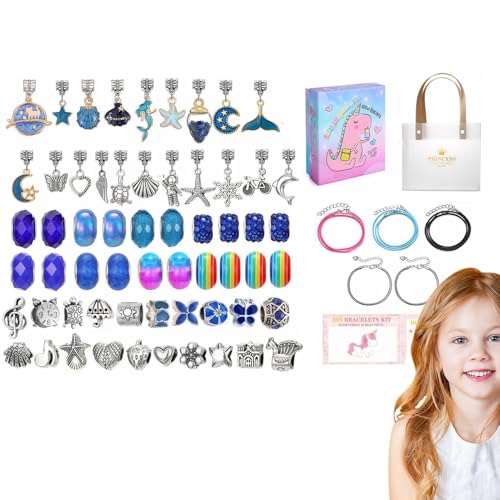 Nankoyal Charm-Armband-Set, Schmuckherstellungs-Sets | Schmuckherstellungs-Armband-Charm-Kit | Puzzle-Armband-Set, Perlen-Bastelset, Mädchen-Schmuckspielzeug für Kinder, Teenager, Mädchen von Nankoyal