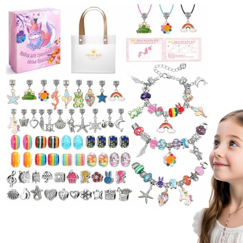 Nankoyal Schmuck-Bastelsets, Armband-Bastelset für Mädchen | Schmuckherstellungs-Armband-Charm-Kit | Puzzle-Armband-Set, Perlen-Bastelset, Mädchen-Schmuckspielzeug für Kinder, Teenager, Mädchen von Nankoyal