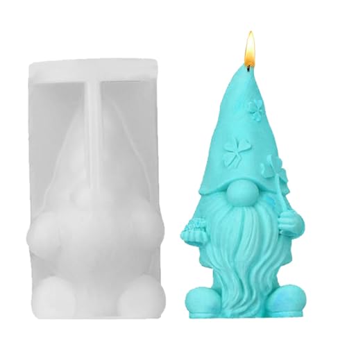 -Silikonform, Formen aus Silikon | Kerzenform Silikonharz Gießform für Weihnachtsdekoration,Flexible Gnome-Skulpturenform für Thanksgiving, Ostern von Naqqios