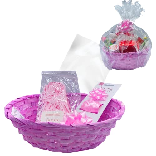 Weidenkorb-Set zum Muttertag – leerer Korb in Rosa oder Weiß, Zellophantasche, Muttertagskarte – Machen Sie Ihren eigenen Geschenkkorb, personalisiertes Geschenk für Mütter und Frauen von Naras