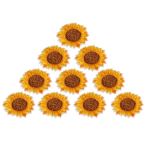 20 Stück Bestickte Sonnenblumen-Aufnäher, Sonnenblumen-Aufnäher, Sonnenblumen-Muster, Zum Aufbügeln, Bestickter Aufnäher 20 Stück Sonnenblumen-Patch Zum Selbermachen, für von Naroote