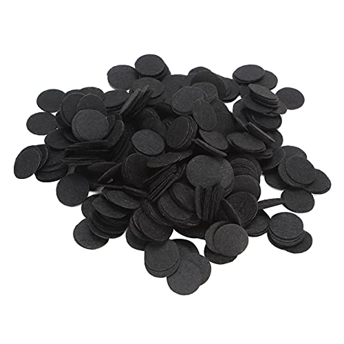 500 Stück Weiße Runde Filzkreise, Vliesstoff, Rundes Stück, Stoffflocken, Zum Basteln (BLACK) von Naroote