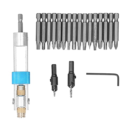 Bohrer-Set, Senker-Bits für Holz, Senker-Bohrer-Set mit Hoher Härte, 20-teiliges Senker-Bohrer-Set, Schraubendreher-Konverter-Handwerkzeug, Reparaturwerkzeuge für von Naroote