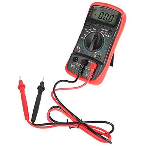 Digitales Multimeter, Messen der Wechsel- / Gleichspannung mit großem Bildschirm Digitales Voltmeter, Gummiisolierung und rutschfester Kunststoff für Laborfabriken(XL830L red) von Naroote