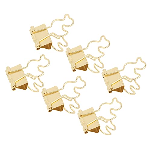 Kleine Büroklammern, Langlebiges Metall, 100 Stück, Tragbar, Stark, Klemmend, Niedliche Binder-Clips für Zuhause (Gold) von Naroote