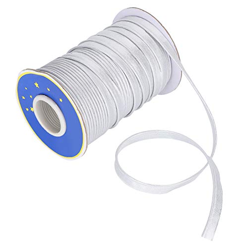 Schrägband Zum Nähen, Einfach Gefaltetes Schrägband, Polyester-Nähband mit Einheitlicher Farbe Zum Nähen von Nähten (SILVER) von Naroote