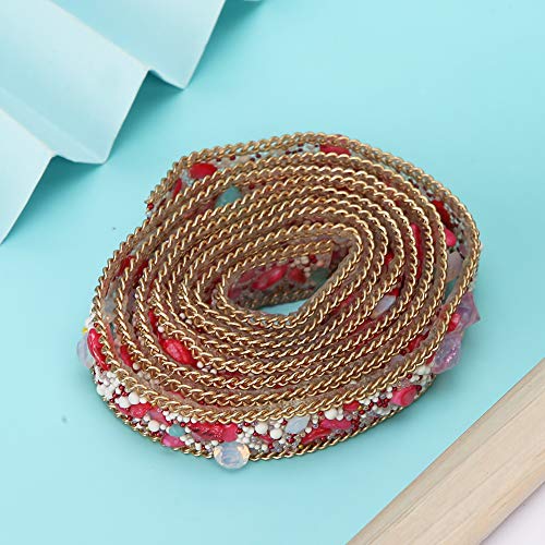 Strassband, Strass-Kiesband, Strassband, Strass-Kiesband, Kette, Kleidung, Schuhe, Dekoration, Zubehör, 1,5 Cm Breite (Rot) von Naroote