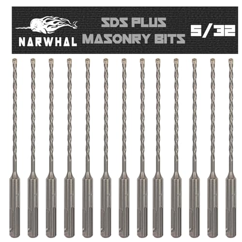 SDS Plus Steinbohrer, 5/32 Zoll, Industriequalität, 15,2 cm, für Beton, Stein, Block und mehr, 13 Stück von Narwhal