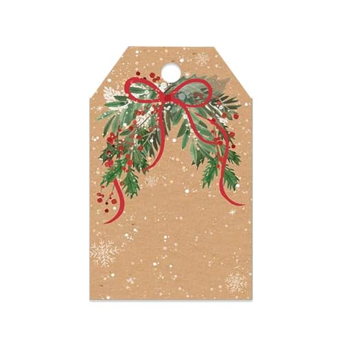 Nashville Wraps Bedruckte gestanzte Geschenkanhänger mit Loch für Band, 8,9 x 5,7 cm, 50 Stück (Weihnachtsgrün) von Nashville Wraps