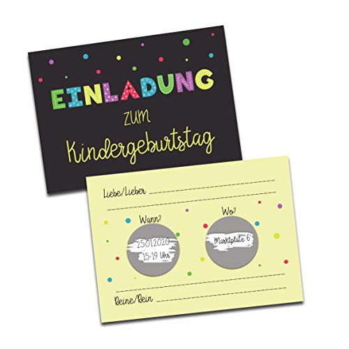 Einladung Kindergeburtstag zum Rubbeln 5 Stück Einladungskarten Kindergeburtstag von Nastami