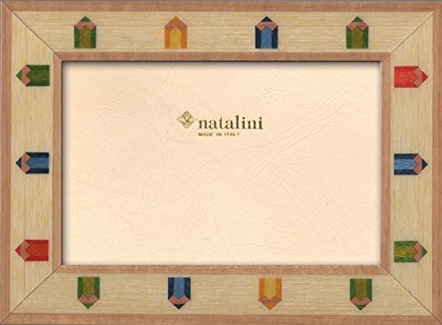 NATALINI, Crayon 10X 15 cm, Bilderrahmen mit Unterstützung für Tisch, Holz, natürliches Holz, äußere Ausmaß 15 X 20 X 1,5 cm von Natalini