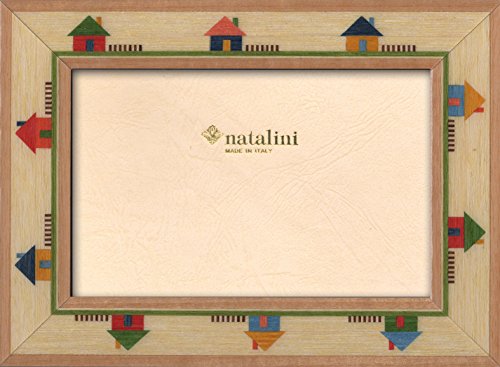 NATALINI, Maison 13X 18 cm, Bilderrahmen mit Unterstützung für Tisch, Holz, natürliches Holz, äußere Ausmaß 18 X 23 X 1,5 cm von Natalini