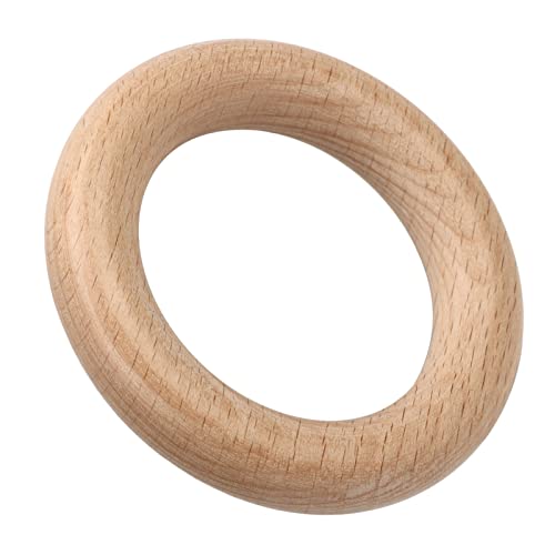 Natudeco 10 Stück Holzringe, Maserung, glatt poliert, angenehme Haptik, handwerklicher Holzring-Anhänger (8cm) von Natudeco