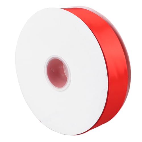 Natudeco 3,8 cm doppelseitiges Satinband, 99,5 Yards, rotes Polyesterband, großes Fassungsvermögen, tragbar, für Hochzeit, Stuhlschärpen, große Schleifen von Natudeco