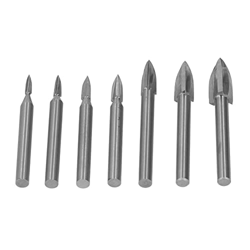 Natudeco 7-teiliges Bohrer Set Schnellarbeitsstahl Gravierbohrer Bits Set Schnitzwerkzeug Bohrerzubehör 6 mm Schaft für rauen Stein, Schmuck, Stanzen, Gravur von Natudeco