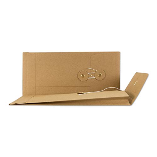 Umschlag DL, 110 x 220 mm + 25 mm Falte, Braun, Bindfadenverschluss, Briefumschlag, Kraftpapier, Versandtasche, Kuvert - 10 Stück/Pack von Natürlich verpacken