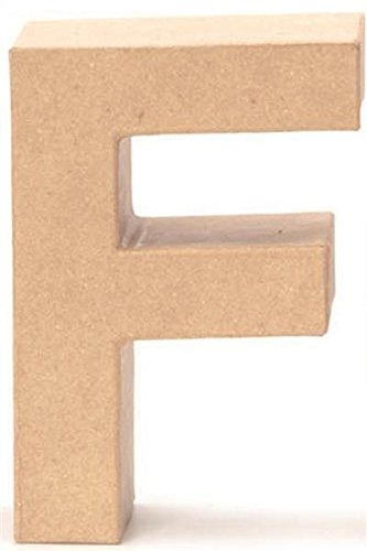Papp-Buchstabe F 17,5x5,5cm Pappartikel Pappart Bemalen Basteln Dekorieren Braun Pappmaché von NaturGut