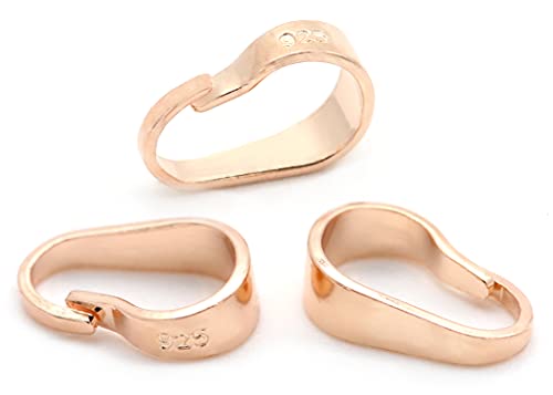 NaturSchatulle Collierschlaufen 925 Silber 18K Rosegold 10 Stück 7x4mm Schmuck Kettenanhänger für Anhänger DIY Anhängerschlaufen Ösen von NaturSchatulle