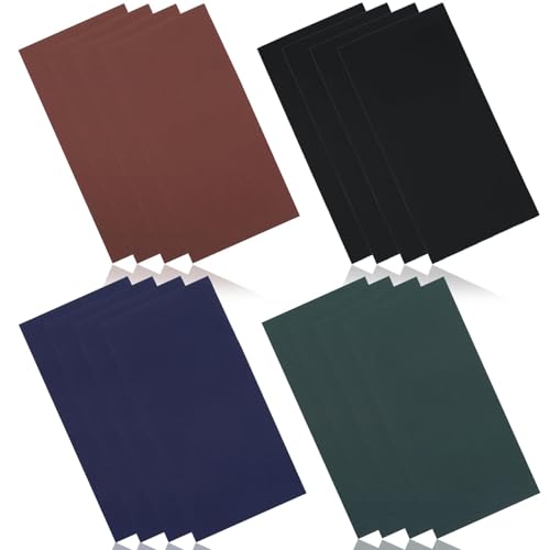 12 Stück mehrfarbige Nylon-Reparaturflicken aus Nylon, selbstklebende Flicken für Kleidung, Daunenjacken, Zelte, Kleidung, Taschen, 20 x 10 cm (Schwarz, Grün, Blau, Braun) von Naturahand