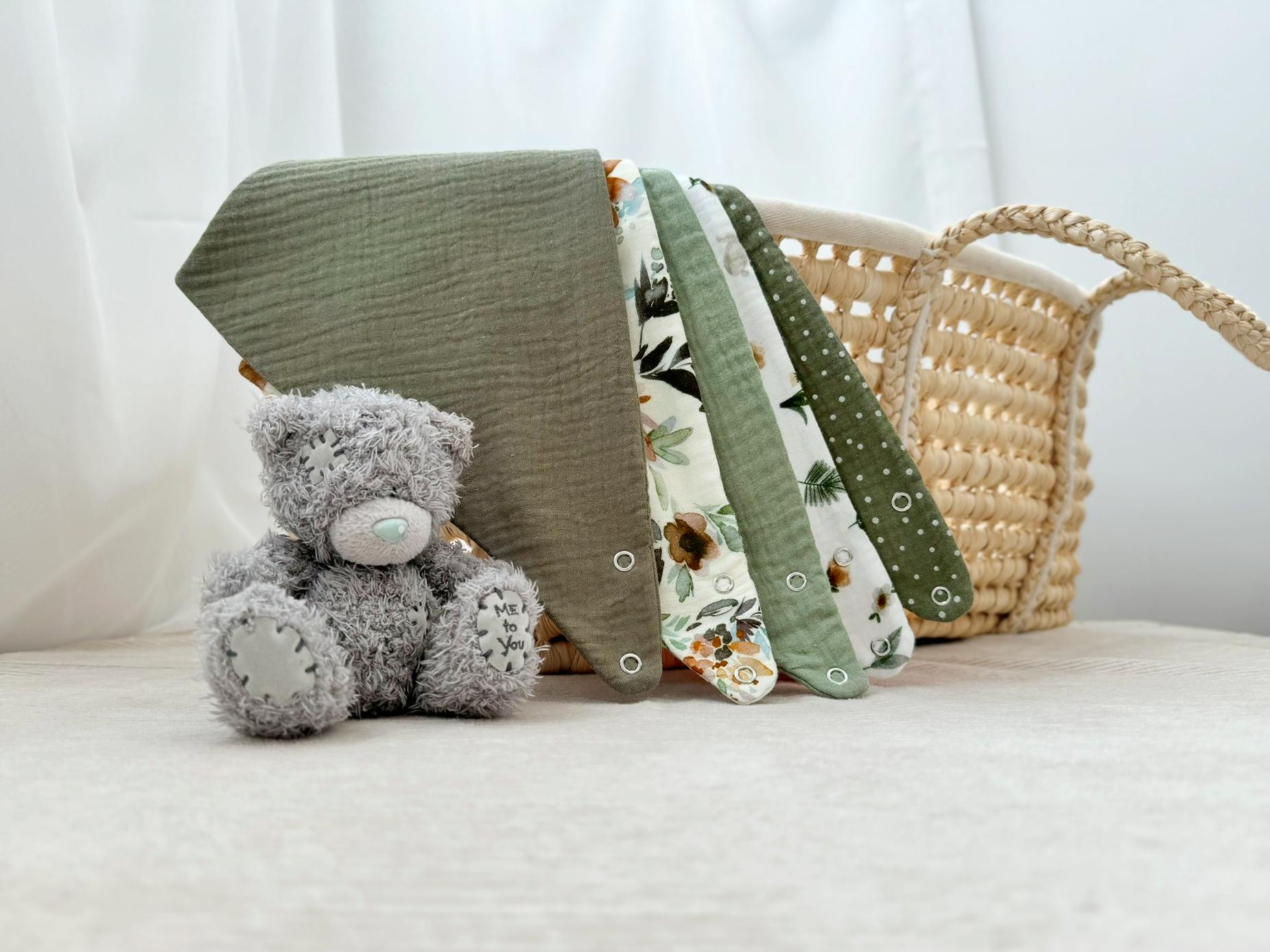 Set 5 Stück Musselin Baby Und Kleinkind Halstücher Dreieckstücher Spucktücher Baumwolle Lätzchen Gaze, Geschenk von NaturalCuddles