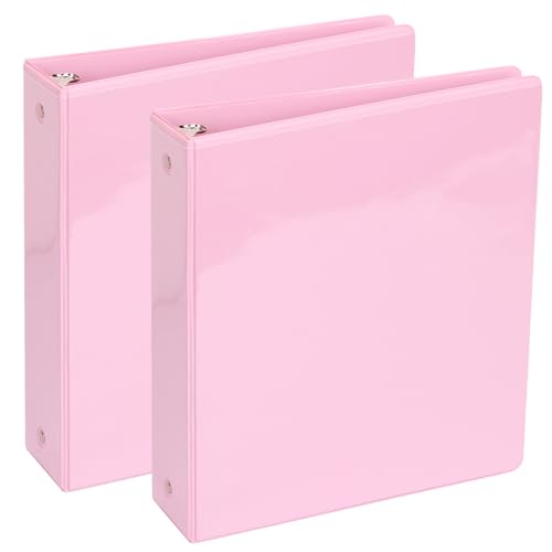 NatureTouch 3-Ringbuch, 5,1 cm, transparenter Ordner, PVC-frei (passend für 21,6 x 27,9 cm, hält 220 Blatt) für Schule, Bürobedarf, verschiedene Pastellbinder, 2 Packungen von NatureTouch