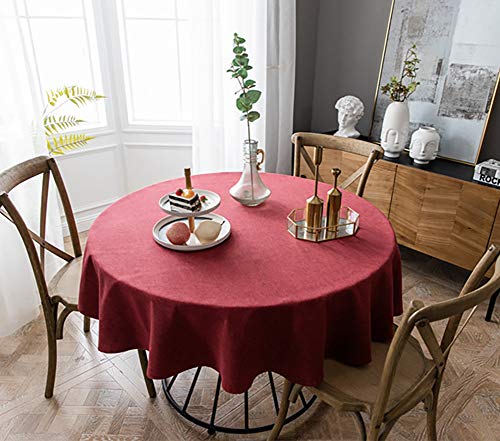 Tischdecke Wasserabweisend Tischwäsche Lotuseffekt Tischtuch Rund 130 cm Rot von Naturer