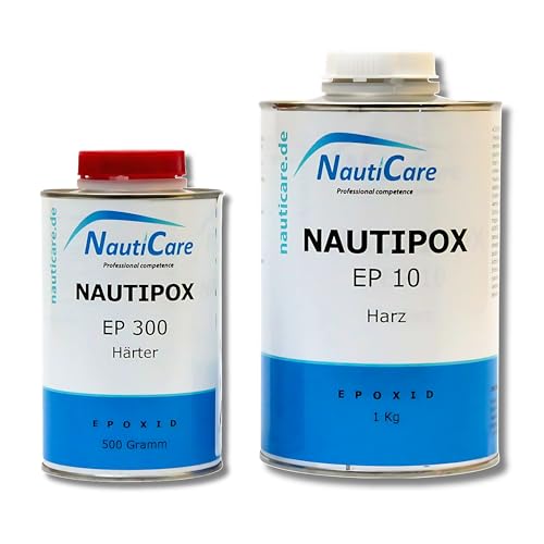 NautiCare Epoxidharz Laminierharz Transparent Lösemittelfrei | 1,5 kg | Set mit Harz und Härter - NautiPox EP 10 Universal-Epoxidharz von NautiCare