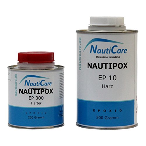 NautiCare Epoxidharz Laminierharz Transparent Lösemittelfrei | 750 g | Set mit Harz und Härter - NautiPox EP 10 Universal-Epoxidharz von NautiCare