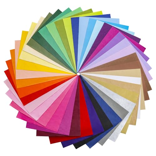 500 Blatt Transparentpapier Bunt A4, 40 Farben Seidenpapier, Tissue Paper Glanzpapier 29x20cm, Einpackpapier Bastelpapier für Basteln, Malen, Papier schneiden und festliche Dekorationen von Navie Mobi