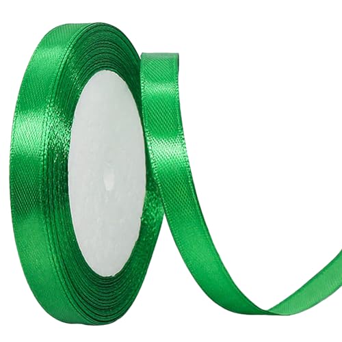 Satinband Grün 10mm,22 Meter Geschenkbänder Dekoration Stoffband Schleifenband für Basteln,Geschenke verpacken,Hochzeit Schleifen von Navie Mobi