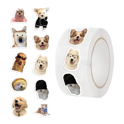 Navna 500 Stück/Rolle Hundegesichts-Aufkleber, selbstklebendes Klebeband für Tagebücher, Karten, handgefertigtes Projekt, reißfest, Kunstbastelbedarf, Hundeaufkleber, Rolle Navna 500 Stück/Rolle Hundegesichts-Aufkleber, selbstklebendes Klebeband für Tagebücher, Karten, handgefertigtes Projekt, reißfest, Kunstbastelbedarf, Hundeaufkleber, Rolle von Navna