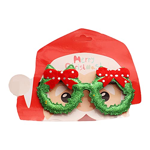 Navna Glitzer-Brillenrahmen für Weihnachten, Cartoon-Weihnachtsmannmütze, Brille, Cosplay, Party, Requisiten, Cartoon-Weihnachtsmannmütze, Brille von Navna