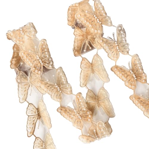Schöne Pailletten-Applikationen, Schmetterlingsspitze, Brautkleid, Verzierung für kreative Projekte Schöne Pailletten-Applikationen, Schmetterlingsspitze, Brautkleid, Verzierung für kreative Projekte von Navna