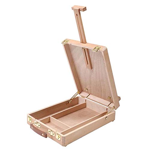 Tisch-Skizzenbox mit Staffelei, tragbar, aus Holz, für Künstler, Schreibtisch, für Aufbewahrung von Kunst, Malen, Markern, Skizzen, Malen, Skizzenblock von Navna