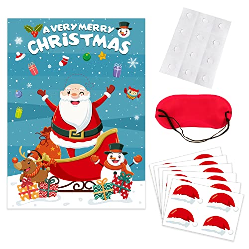 Weihnachtsparty-Spiele Pin The Nose On Snowman Pin The Hat On Santa Blindfold Party Game For Family Friend Adults Blindfold Party Games von Navna