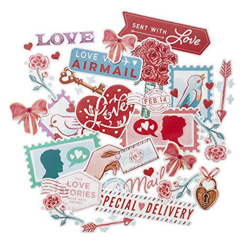 Navy Peony Vintage-Valentinstag Sticker-Set (24 Stück) – Niedlich, wasserfest und langlebig | Aufkleber für Wasserflaschen, Laptops, Sammelalben und Tagebücher von Navy Peony