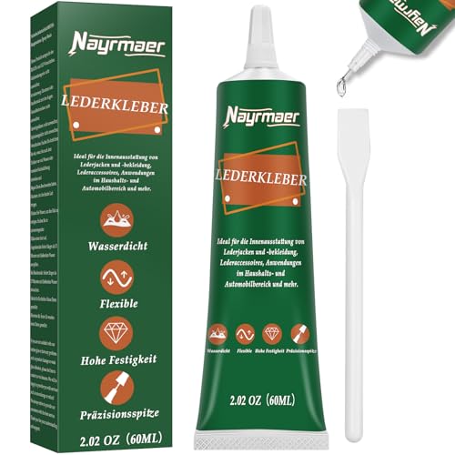 Nayrmaer Lederkleber Extra Stark, 60ml Wasserdicht Kleber für Leder, Lederkleber für Sofa, Pu Lede, Jacke, Geldbörse, Gürtel und Schuhe usw. (Leather Glue) (LGN2) von Nayrmaer